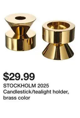 Ikea STOCKHOLM 2025 Candlestick/tealight holder, brass color offer