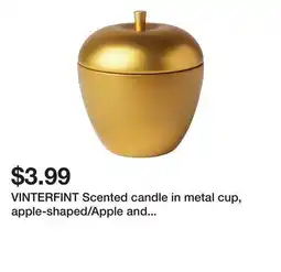 Ikea VINTERFINT Scented candle in metal cup, apple-shaped/Apple and cinnamon gold offer