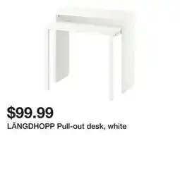 Ikea LÄNGDHOPP Pull-out desk, white offer