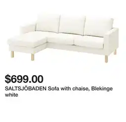 Ikea SALTSJÖBADEN Sofa with chaise, Blekinge white offer
