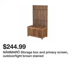 Ikea NÄMMARÖ Storage box and privacy screen, outdoor/light brown stained offer