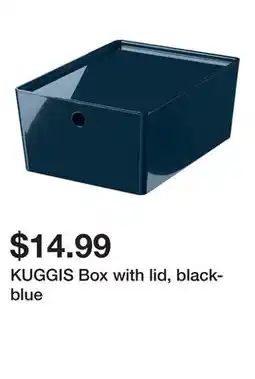 Ikea KUGGIS Box with lid, black-blue offer