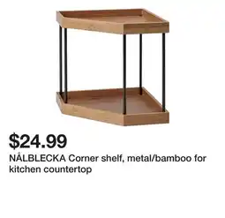 Ikea NÅLBLECKA Corner shelf, metal/bamboo for kitchen countertop offer