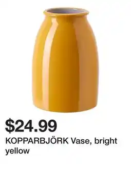 Ikea KOPPARBJÖRK Vase, bright yellow offer