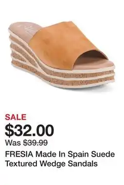 Marshalls FRESIA Made In Spain Suede Textured Wedge Sandals offer