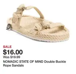 Marshalls NOMADIC STATE OF MIND Double Buckle Rope Sandals offer