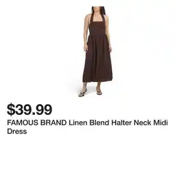 Marshalls FAMOUS BRAND Linen Blend Halter Neck Midi Dress offer