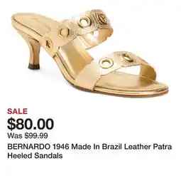 Marshalls BERNARDO 1946 Made In Brazil Leather Patra Heeled Sandals offer