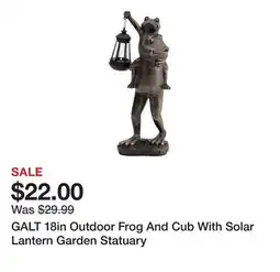 Marshalls GALT 18in Outdoor Frog And Cub With Solar Lantern Garden Statuary offer