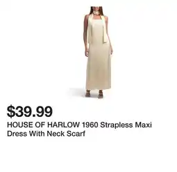 Marshalls HOUSE OF HARLOW 1960 Strapless Maxi Dress With Neck Scarf offer
