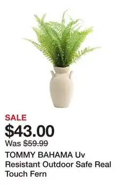 Marshalls TOMMY BAHAMA Uv Resistant Outdoor Safe Real Touch Fern offer