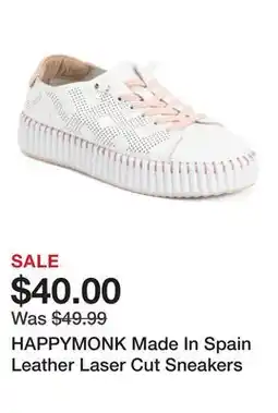 Marshalls HAPPYMONK Made In Spain Leather Laser Cut Sneakers offer