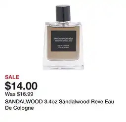 Marshalls SANDALWOOD 3.4oz Sandalwood Reve Eau De Cologne offer