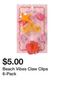 Five Below Beach Vibes Claw Clips 6-Pack offer
