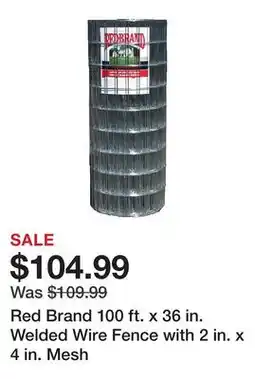 Tractor Supply Company Red Brand 100 ft. x 36 in. Welded Wire Fence with 2 in. x 4 in. Mesh offer