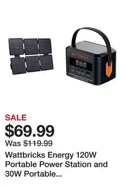 Tractor Supply Company Wattbricks Energy 120W Portable Power Station and 30W Portable Solar Panel Bundle offer