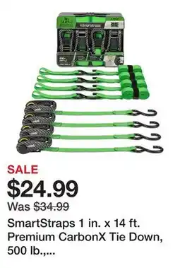 Tractor Supply Company SmartStraps 1 in. x 14 ft. Premium CarbonX Tie Down, 500 lb., Green, 4 pk offer