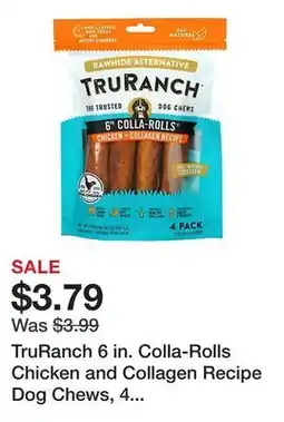 Tractor Supply Company TruRanch 6 in. Colla-Rolls Chicken and Collagen Recipe Dog Chews, 4 pk offer