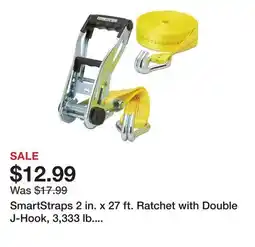 Tractor Supply Company SmartStraps 2 in. x 27 ft. Ratchet with Double J-Hook, 3,333 lb. Capacity, Yellow offer