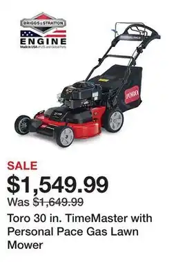 Tractor Supply Company Toro 30 in. TimeMaster with Personal Pace Gas Lawn Mower offer