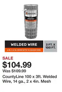 Tractor Supply Company CountyLine 100 x 3ft. Welded Wire, 14 ga., 2 x 4in. Mesh offer