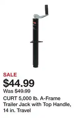 Tractor Supply Company CURT 5,000 lb. A-Frame Trailer Jack with Top Handle, 14 in. Travel offer