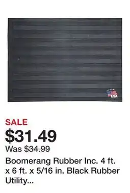 Tractor Supply Company Boomerang Rubber Inc. 4 ft. x 6 ft. x 5/16 in. Black Rubber Utility Mat offer
