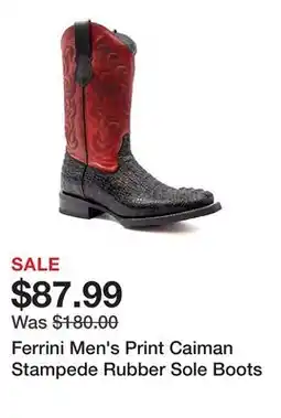 Tractor Supply Company Ferrini Men's Print Caiman Stampede Rubber Sole Boots offer