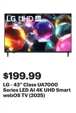 Best Buy LG - 43 Class UA7000 Series LED AI 4K UHD Smart webOS TV (2025) offer