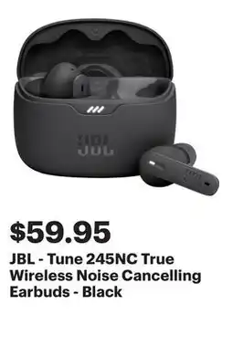 Best Buy JBL - Tune 245NC True Wireless Noise Cancelling Earbuds - Black offer