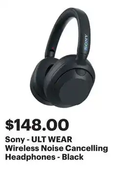 Best Buy Sony - ULT WEAR Wireless Noise Cancelling Headphones - Black offer