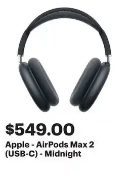Best Buy Apple - AirPods Max 2 (USB-C) - Midnight offer