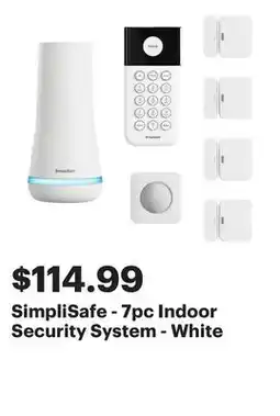 Best Buy SimpliSafe - 7pc Indoor Security System - White offer