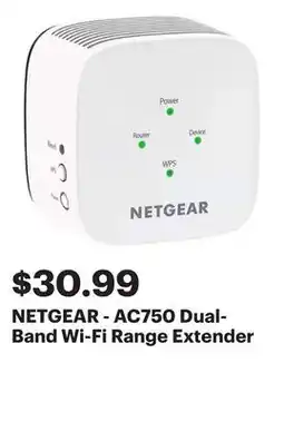 Best Buy NETGEAR - AC750 Dual-Band Wi-Fi Range Extender offer