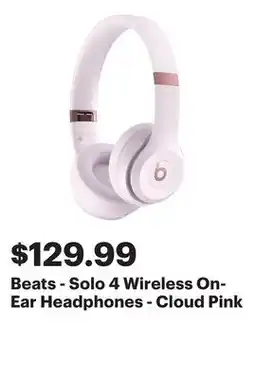 Best Buy Beats - Solo 4 Wireless On-Ear Headphones - Cloud Pink offer