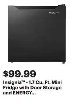 Best Buy Insignia - 1.7 Cu. Ft. Mini Fridge with Door Storage and ENERGY STAR Certification - Black offer