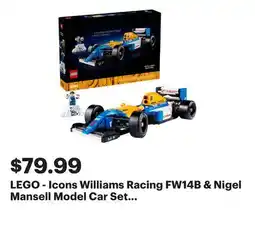 Best Buy LEGO - Icons Williams Racing FW14B & Nigel Mansell Model Car Set for F1 Fans 10353 offer