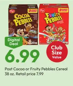 Stater Bros Post Cocoa or Fruity Pebbles Cereal offer