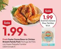 Stater Bros Foster Farms Bone-In Chicken Breasts Family Pack offer