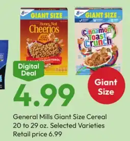 Stater Bros General Mills Giant Size Cereal offer