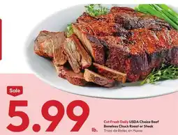 Stater Bros USDA Choice Beef Boneless Chuck Roast or Steak offer