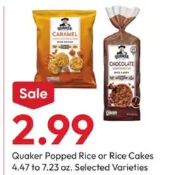 Stater Bros Quaker Popped Rice or Rice Cakes offer