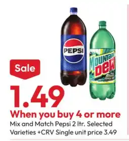Stater Bros Mix and Match Pepsi 2 ltr offer