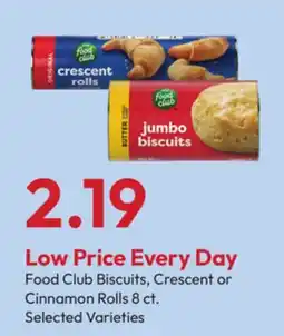 Stater Bros Food Club Biscuits, Crescent or Cinnamon Rolls offer