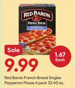Stater Bros Red Baron French Bread Singles Pepperoni Pizzas offer