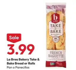 Stater Bros La Brea Bakery Take & Bake Bread or Rolls offer
