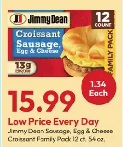 Stater Bros Jimmy Dean Sausage, Egg & Cheese Croissant Family Pack offer