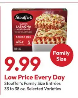 Stater Bros Stouffer's Family Size Entrées offer