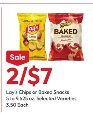 Stater Bros Lay's Chips or Baked Snacks offer