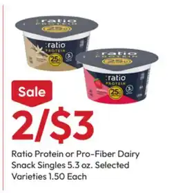 Stater Bros Ratio Protein or Pro-Fiber Dairy Snack Singles offer